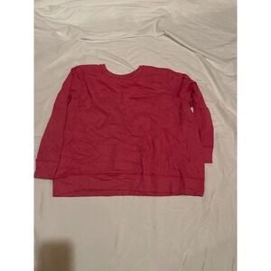 Hot Pink Long Sleeve Pullover Top Casual Everyday Basic‎ Women's